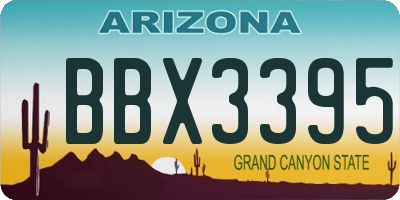 AZ license plate BBX3395