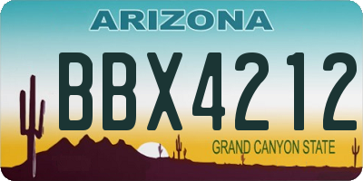 AZ license plate BBX4212