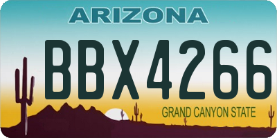 AZ license plate BBX4266