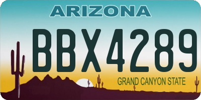 AZ license plate BBX4289