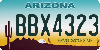 AZ license plate BBX4323
