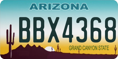 AZ license plate BBX4368