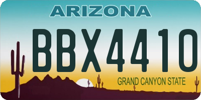 AZ license plate BBX4410