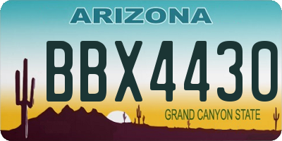 AZ license plate BBX4430