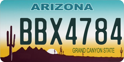 AZ license plate BBX4784