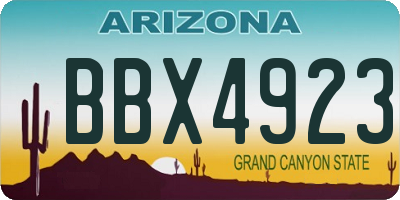 AZ license plate BBX4923