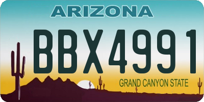 AZ license plate BBX4991