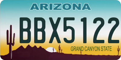 AZ license plate BBX5122