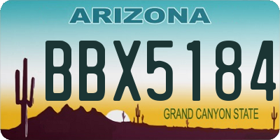 AZ license plate BBX5184