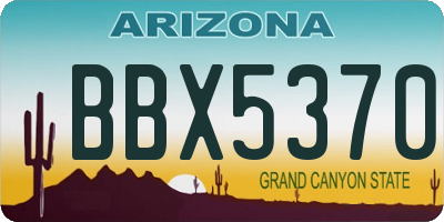 AZ license plate BBX5370