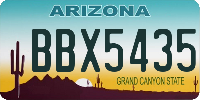 AZ license plate BBX5435