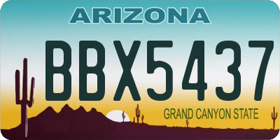 AZ license plate BBX5437