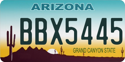 AZ license plate BBX5445