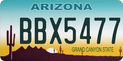 AZ license plate BBX5477