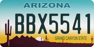 AZ license plate BBX5541