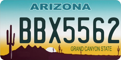 AZ license plate BBX5562