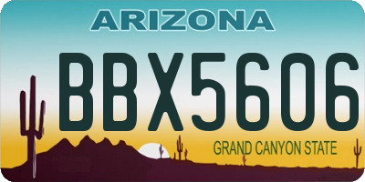 AZ license plate BBX5606