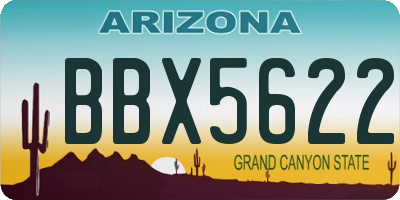 AZ license plate BBX5622