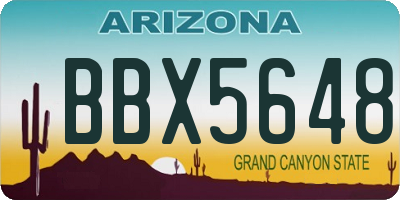 AZ license plate BBX5648