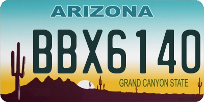 AZ license plate BBX6140