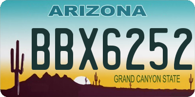 AZ license plate BBX6252