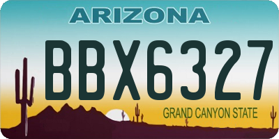 AZ license plate BBX6327