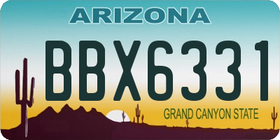 AZ license plate BBX6331