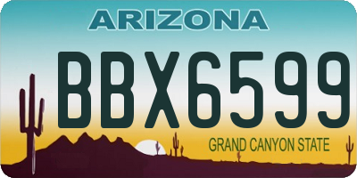 AZ license plate BBX6599