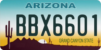 AZ license plate BBX6601