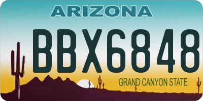 AZ license plate BBX6848