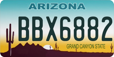 AZ license plate BBX6882