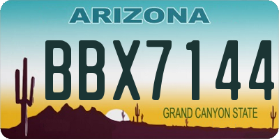 AZ license plate BBX7144