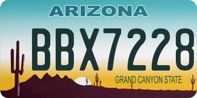 AZ license plate BBX7228