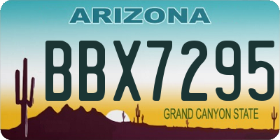AZ license plate BBX7295