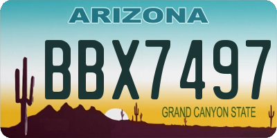 AZ license plate BBX7497