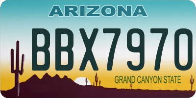 AZ license plate BBX7970