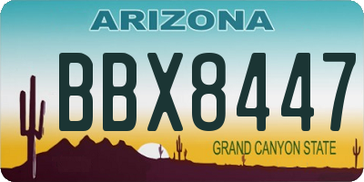 AZ license plate BBX8447