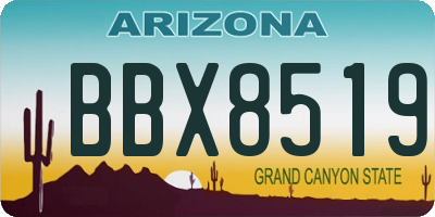 AZ license plate BBX8519