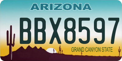 AZ license plate BBX8597