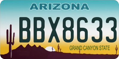 AZ license plate BBX8633