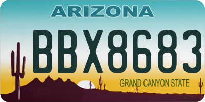 AZ license plate BBX8683