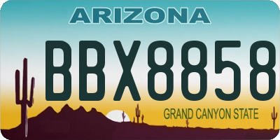 AZ license plate BBX8858