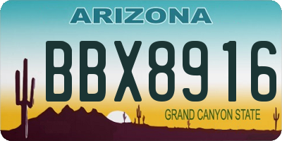 AZ license plate BBX8916