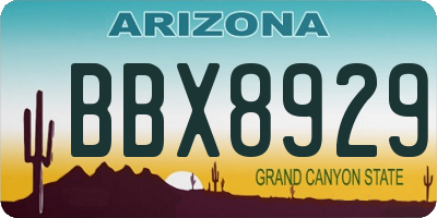 AZ license plate BBX8929