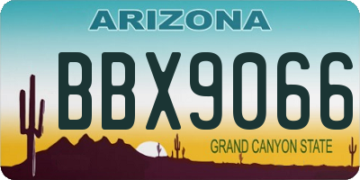 AZ license plate BBX9066