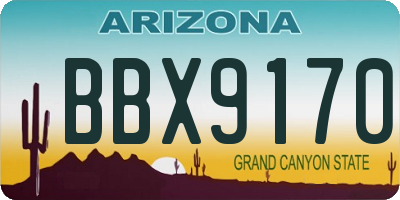 AZ license plate BBX9170
