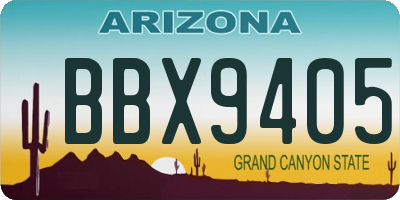 AZ license plate BBX9405