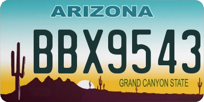 AZ license plate BBX9543