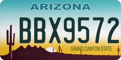AZ license plate BBX9572