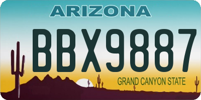 AZ license plate BBX9887